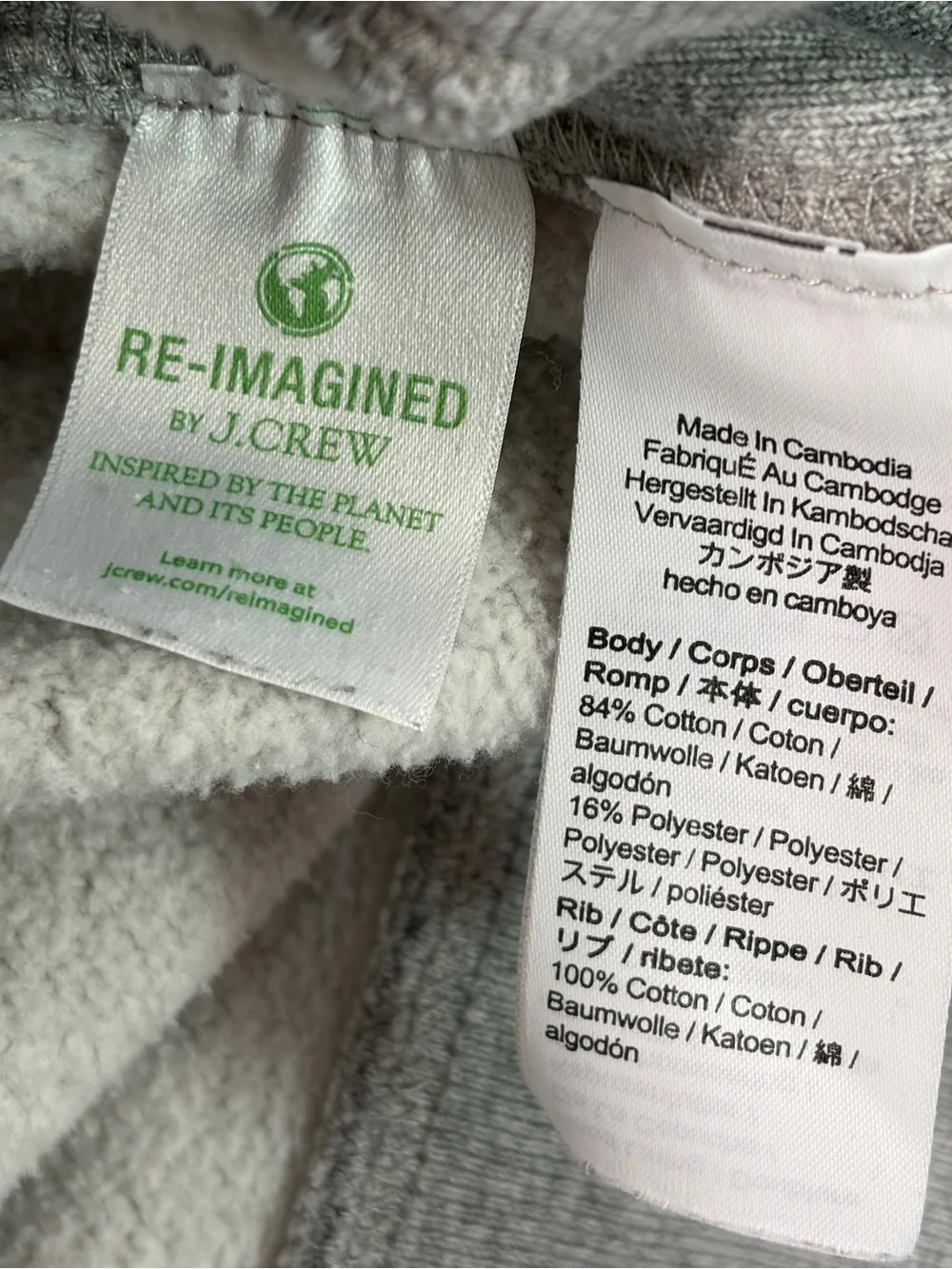 J Crew Re-Imagined Men’s Pullover Hoodie Size M Gray